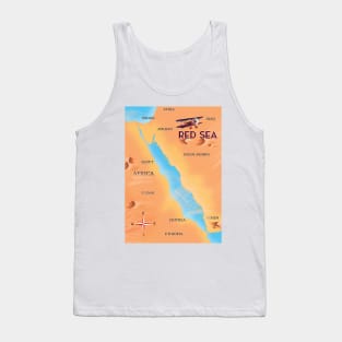 Red Sea Middle East Travel Map Tank Top